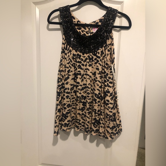 Well loved Sass & Bide animal print top with sequins around the neck - Picture 2 of 5